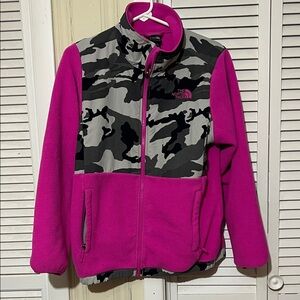 The North Face Magenta and Camouflage Fleece Jacket